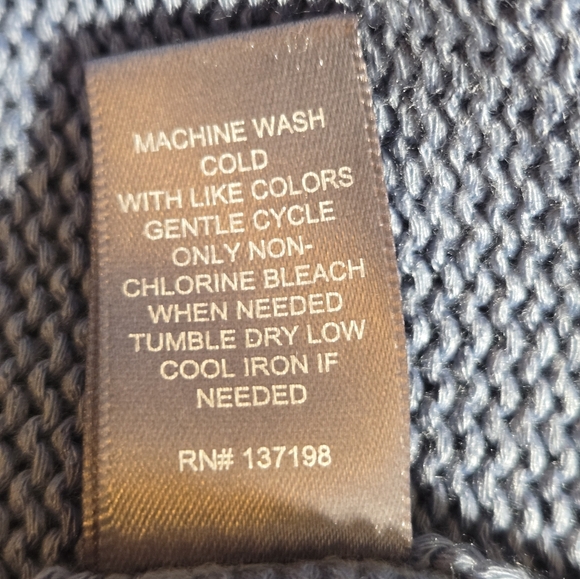 Marled NWT Super Soft Blue Acrylic Nautical Anchor Print Hooded Sweater Size M - Picture 12 of 13